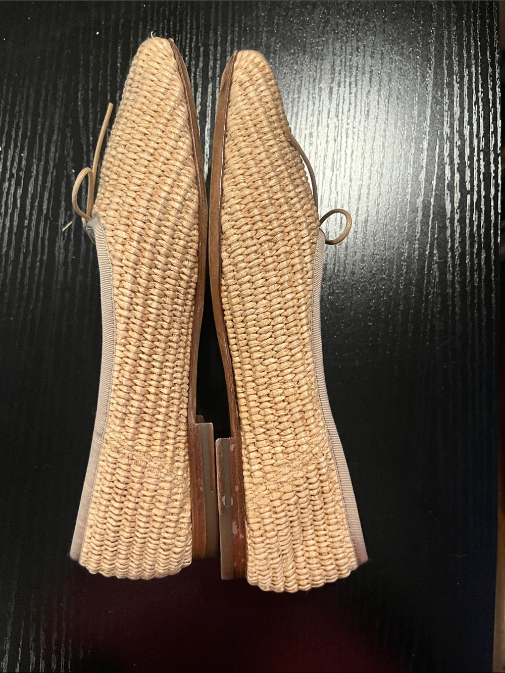 Mansur Gavriel Natural Beige Woven Square-Toe Ballet Flats - Picture 5 of 7
